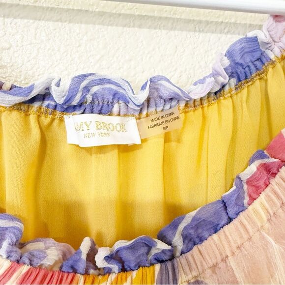 Ramy Brook Addison Floral Off the Shoulder Boxy Loose 100% Silk Top Size Small - Picture 11 of 14